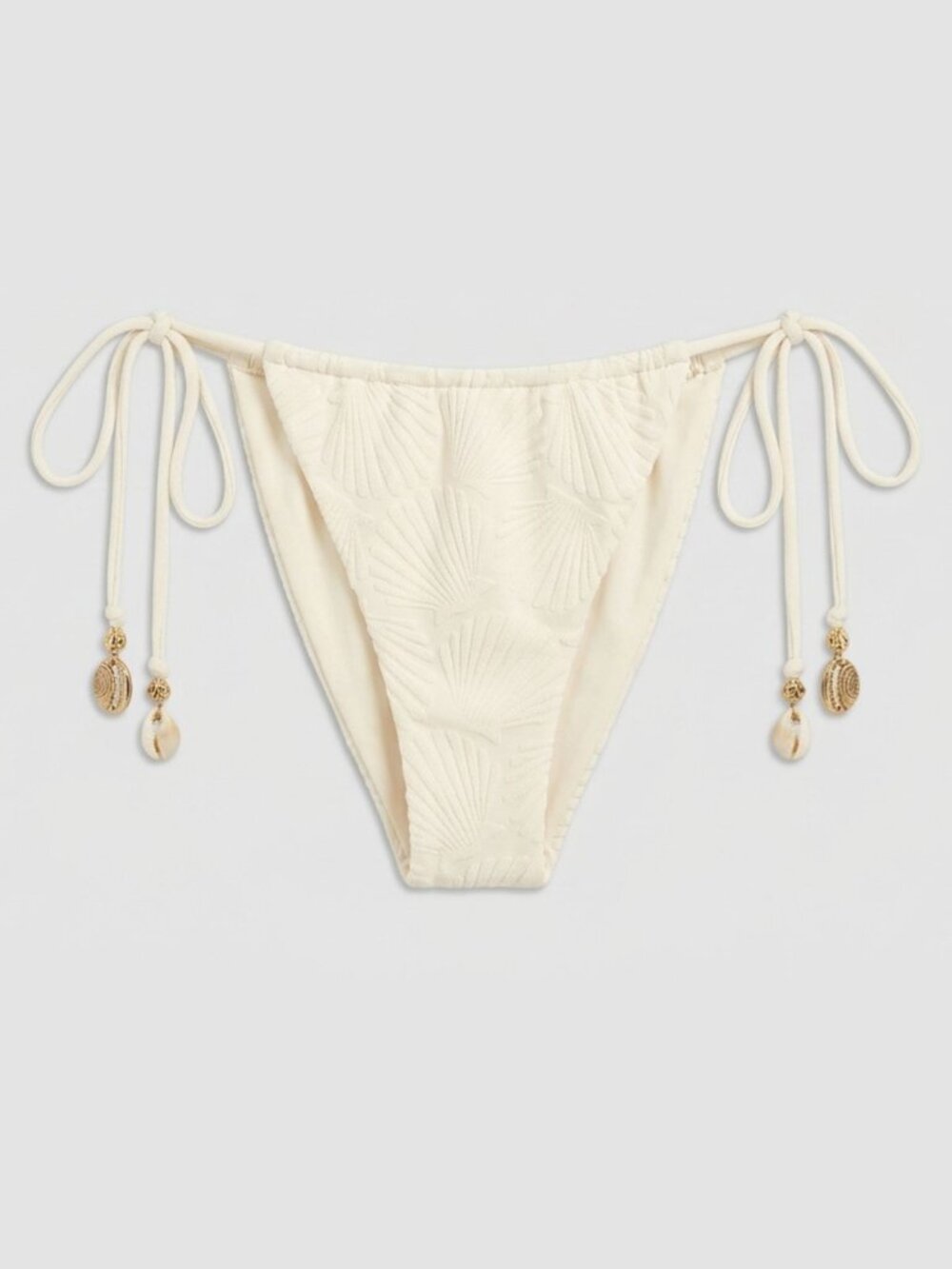 New! Dippin' Daisy's Cream Paris Cheeky Side Tie Bikini Bottom L 34482